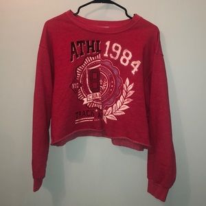 Charlotte Russe Red Cropped Pullover